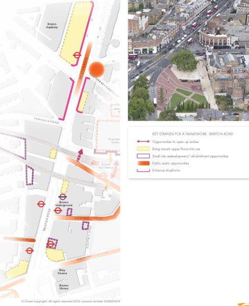 Outline map of Brixton Road inward investment area