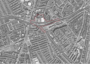 Aerial map showing Brixton Central